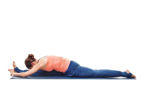 Woman doing Yoga asana Hanumanasana