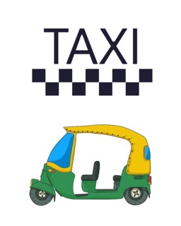 Indian tuktuk rickshaw taxi template over white background