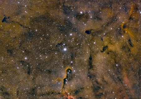 False colour image with Elephant Trunk Nebula