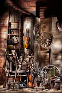 Still life with old ladder