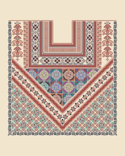 Vector pattern design with Palestinian traditional embroidery motif