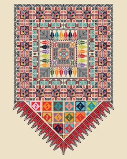 Vector pattern design with Palestinian traditional embroidery motif
