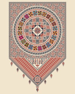Vector pattern design with Palestinian traditional embroidery motif