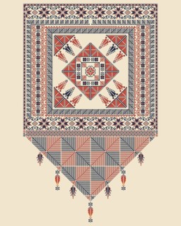 Vector pattern design with Palestinian traditional embroidery motif