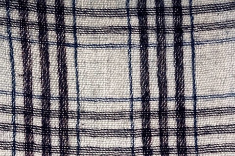 Plaid fabric detailed background in blue and white