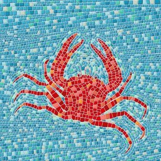 Red crab mosaic