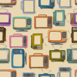 Retro style tv repeating pattern