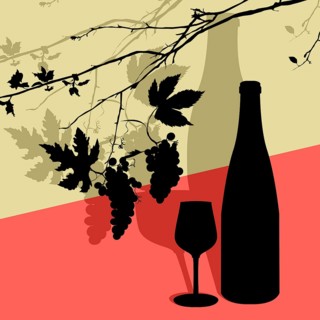 Vector silhouettes of vine leaves