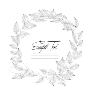 Elegant summer botanical decoration. Vector rough sketch wreath illustration with copy space