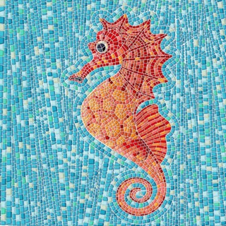 Seahorse mosaic background