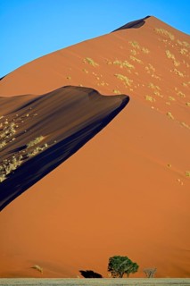 Huge sand dunes in the last evening light