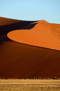 Huge sand dunes in the last evening light