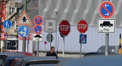 Forest of traffic signs