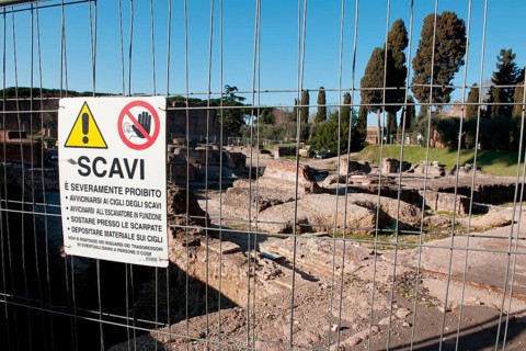 Excavation work on Palatine Hill