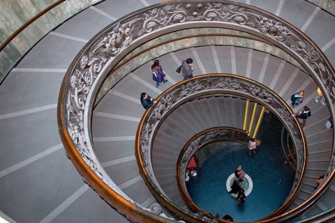 Double flight of stairs
