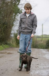 Boy with Labrador Retriever