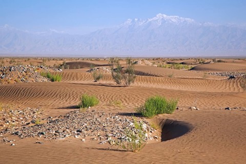 Taklamakan Desert and Himalayan Mountains