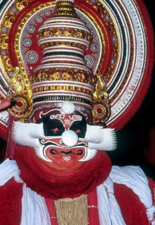 Kathakali Red Beard a vicious and vile type characters are presented in this form in Kerala Kalamandalam in Cheruthuruthy near Soranur