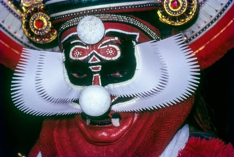 Kathakali Red Beard a vicious and vile type characters are presented in this form in Kerala Kalamandalam in Cheruthuruthy near Soranur