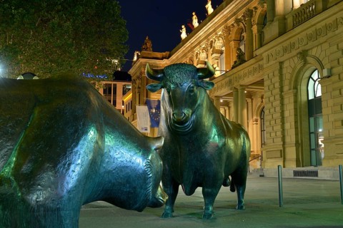 Bull and bear statue