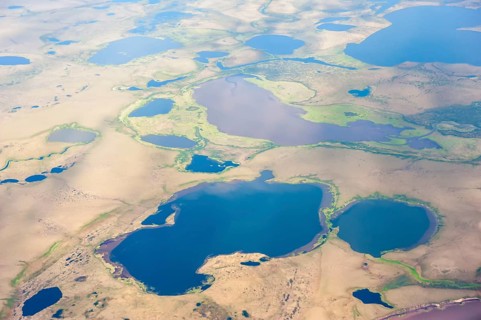 Aerial view of the Siberian landscape