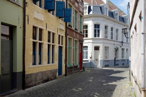 Alley with medieval houses in the Patershol district