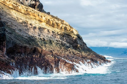 Breakwater on the coast of Punta Vicente Roca