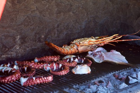 Seafood on the grill