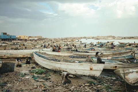 About 7000 fishing boats moored in the harbour