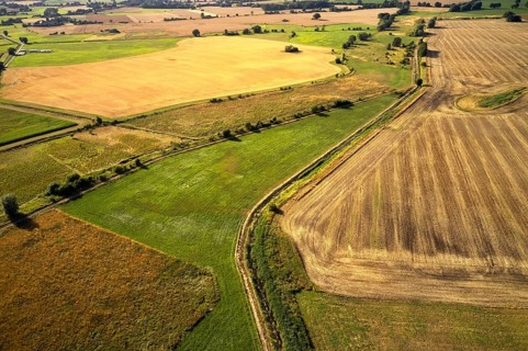 Aerial view of the former inner-German border