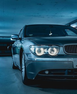 BMW on parking deck