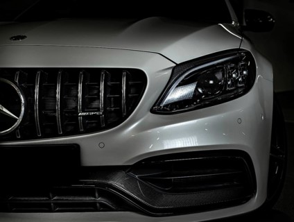 Gloomy front of a Mercedes AMG