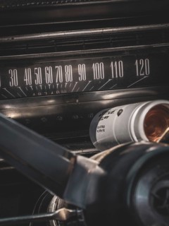 Speedometer of a US classic car