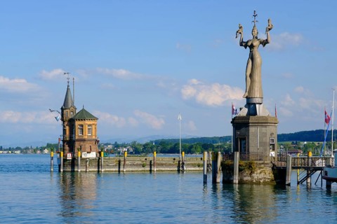 Sculpture Imperia at the harbour entrance