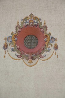 Church windows with frescoes and illusion painting at the pilgrimage church of Our Lady in Todtmoos