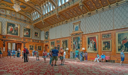 Picture Gallery at the Queen's Windsor Castle inside London England