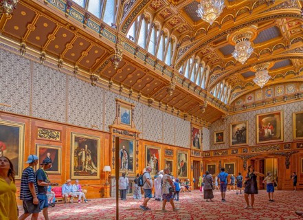 Picture Gallery at the Queen's Windsor Castle inside London England