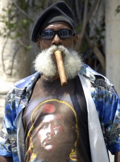 Man smoking cigar