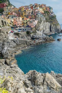 Rocky shoreline and harbour