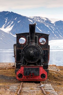 Old mine railway in Ny Alesund