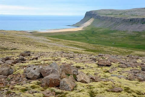 Beach and cliffs near Breidavik