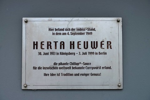 Memorial plaque Herta Heuwer