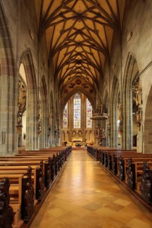 Interior view of the late Gothic Holy Cross Minster
