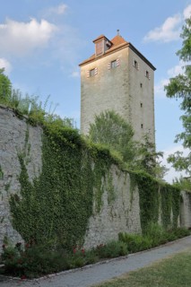 Schurkenturm with historic town fortifications at Hohenberg Castle in Horb im Neckar