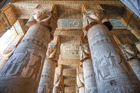 Columns and hall ceiling