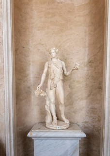 Sculptures and busts in the gallery of Sanssouci Palace