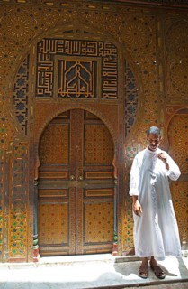 Moroccan man in a djelabba or Moroccan hooded cloak
