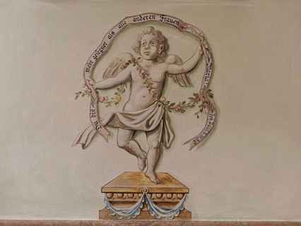 Cherub painting with spuchband by Sebastian Brabdstetter