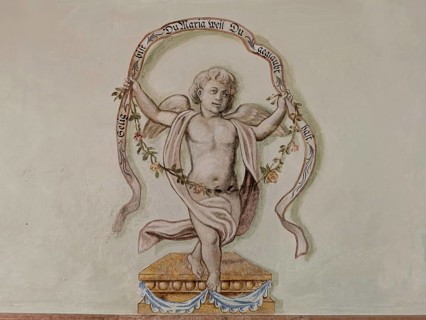 Picture of a putto with a cloth band by Sebastian Brabdstetter