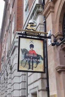 The horse and guardsman pub sign